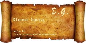 Dienes Gyula névjegykártya